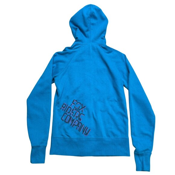 Y2K Fox Racing Teal Full Zip Grunge Hoodie Medium - Picture 3 of 7